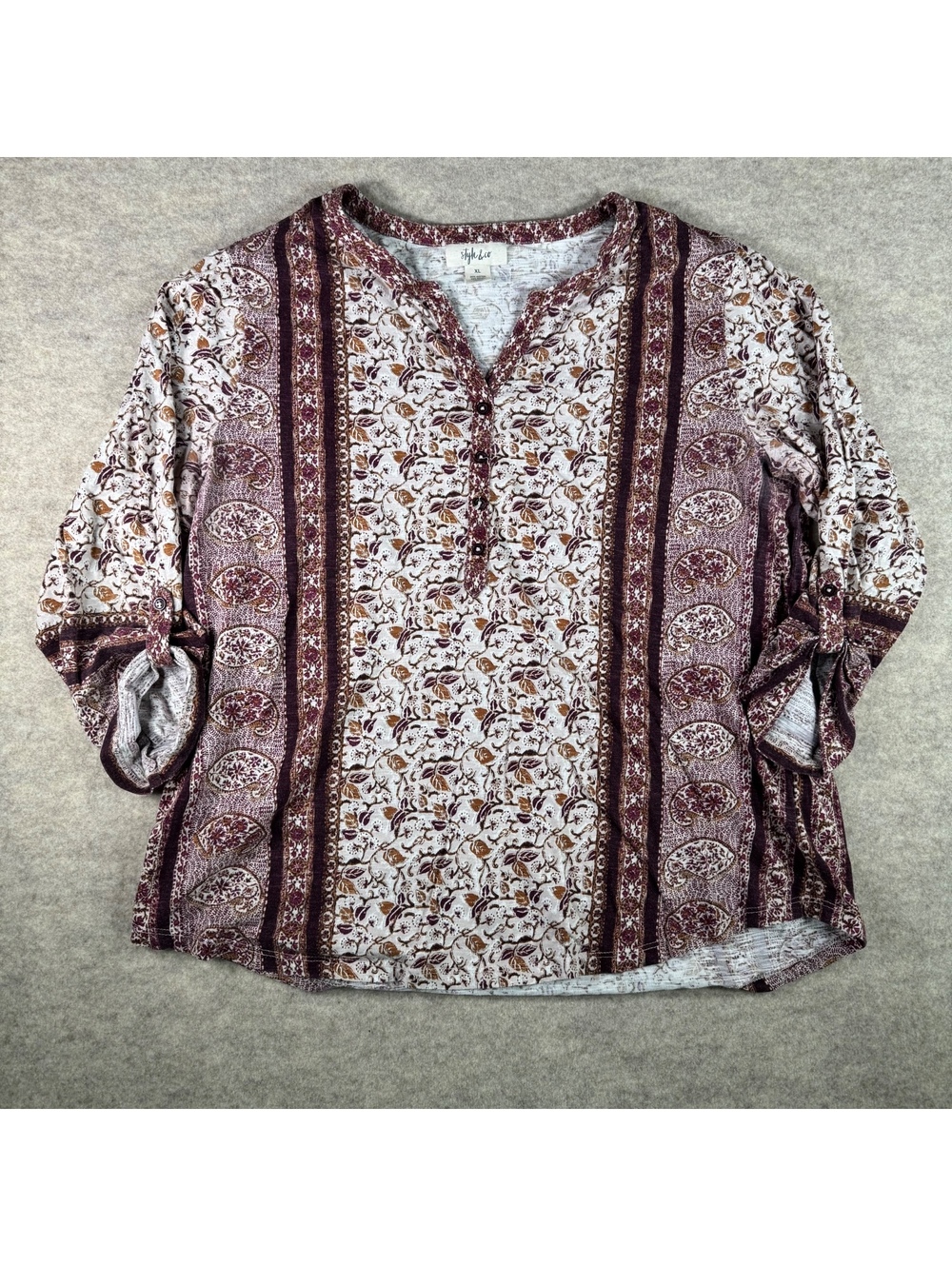 Style & Co Women's XL Cotton Modal Printed Blouse